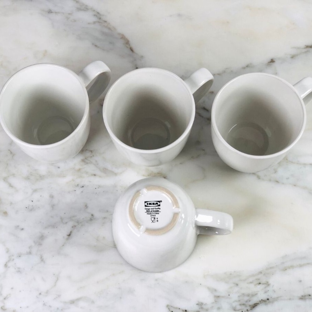 Set of 4 White Ikea 365 Mugs - Picture 3 of 3